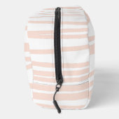 Modern Monogram Blush Pink Lines Abstracte kunst Toilettasje (Rechts)