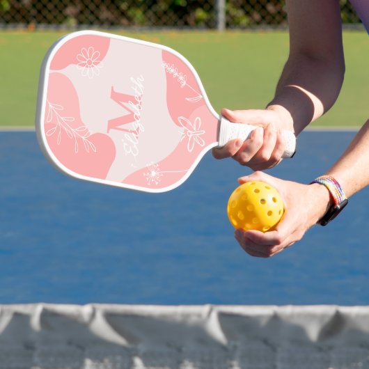 Modern Monogram Blush Pink | wilde-bloemdoedels Pickleball Paddle (Insitu)