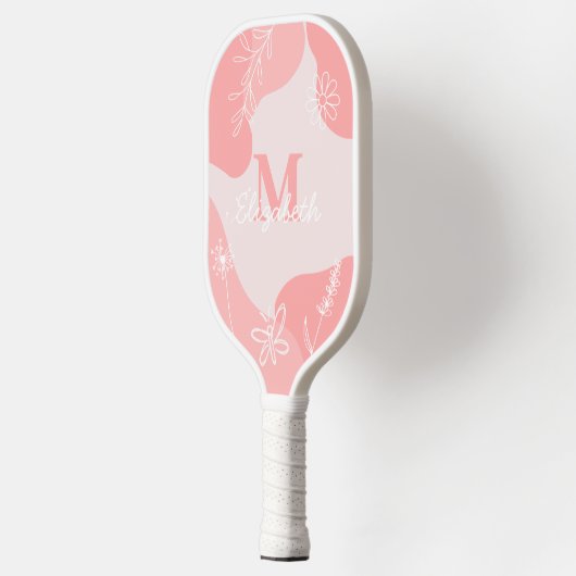 Modern Monogram Blush Pink | wilde-bloemdoedels Pickleball Paddle (Links)