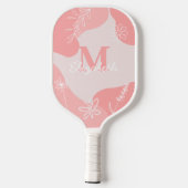 Modern Monogram Blush Pink | wilde-bloemdoedels Pickleball Paddle (Achterkant)