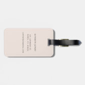 Modern Monogram Blush Roze Eenvoudig Gepersonalise Bagagelabel (Achterkant horizontaal)