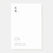 Modern Monogram Blush Roze Vrouwelijk Post-it® Notes (Voorkant)