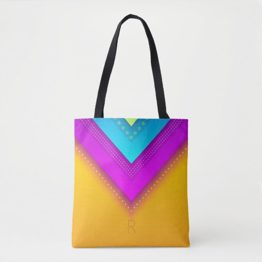 Modern Monogram Boho Geometric Chic Tote Bag (Voorkant)