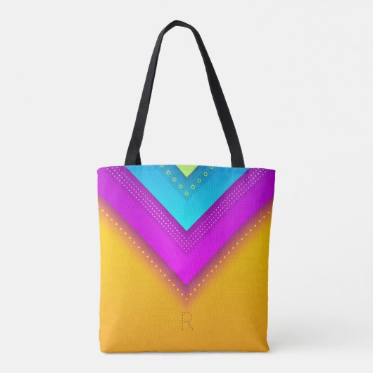 Modern Monogram Boho Geometric Chic Tote Bag (Achterkant)
