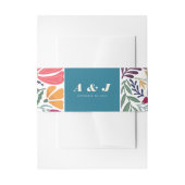 Modern Monogram Boho Retro Chic Bloemen Bruiloft Uitnodigingen Wikkel (Voorkant Voorbeeld)