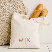 Modern Monogram | Boho Terracotta Tekst Tote Bag