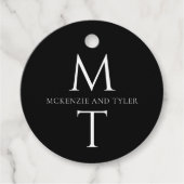 Modern Monogram Bold Zwart Initialen Bedankjes Labels (Voorkant)