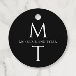 Modern Monogram Bold Zwart Initialen Bedankjes Labels