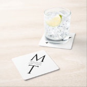 Modern Monogram Bold Zwart Initialen Kartonnen Onderzetters (Insitu)