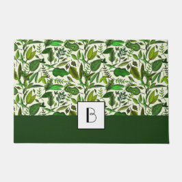 Modern Monogram Botanisch Blad Patroon Deurmat