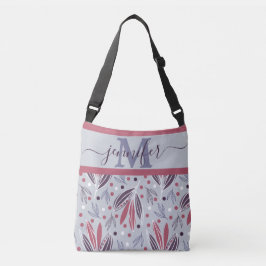 Modern Monogram Botanisch Patroon Crossbody Tas