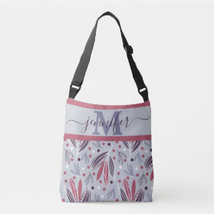 Modern Monogram Botanisch Patroon Crossbody Tas