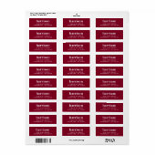 Modern Monogram Bourgogne Rood Retouradres Etiket (Full Sheet)
