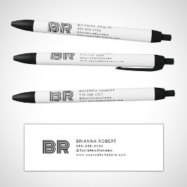 Modern Monogram Branding Logo Stijlvol Wit Zwarte Inkt Pen