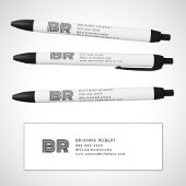 Modern Monogram Branding Logo Stijlvol Wit Zwarte Inkt Pen