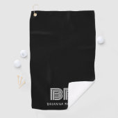 Modern Monogram Branding Logo Stijlvol Zwart Golfhanddoek (Insitu)