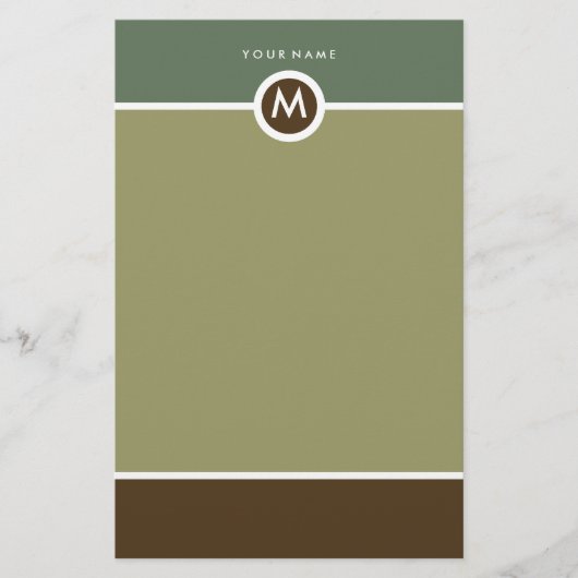 Modern Monogram briefpapier - zakelijk of persoonl (Voorkant)