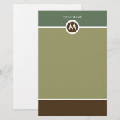 Modern Monogram briefpapier - zakelijk of persoonl (Voorkant / Achterkant)
