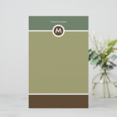 Modern Monogram briefpapier - zakelijk of persoonl (Staand voorkant)