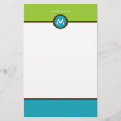 Modern Monogram briefpapier - zakelijk of persoonl (Voorkant)
