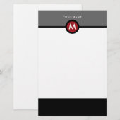 Modern Monogram briefpapier - zakelijk of persoonl (Voorkant / Achterkant)