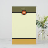 Modern Monogram briefpapier - zakelijk of persoonl (Staand voorkant)