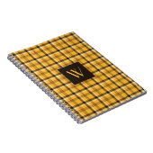 Modern Monogram Brown Plaid Tartan Notitieboek (Rechterzijde)