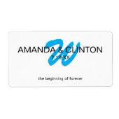 Modern Monogram | Bruids Waterfles Favorieten Etiket (Voorkant)