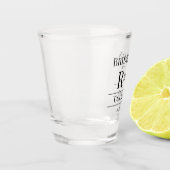 Modern Monogram Bruiloft Bruidsman Favor Gift Shot Glas (Links)