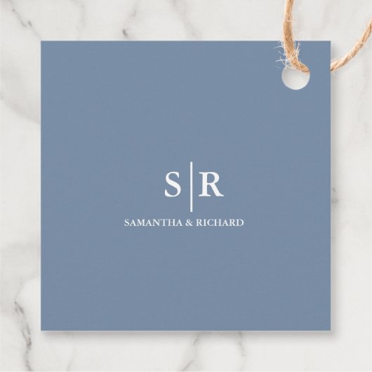 Modern Monogram Bruiloft Dank u Vrijgezellenfeest Bedankjes Labels (Achterkant)