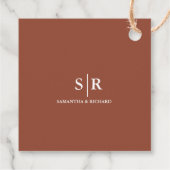 Modern Monogram Bruiloft Dank u Vrijgezellenfeest Bedankjes Labels (Achterkant)