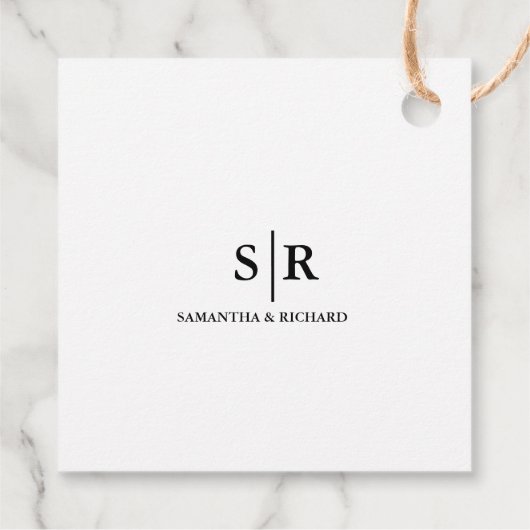 Modern Monogram Bruiloft Dank u Vrijgezellenfeest Bedankjes Labels (Achterkant)