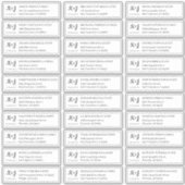 Modern + Monogram Bruiloft Gast Namen Adres Sticker (Voorkant)