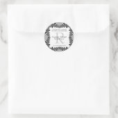 Modern  Monogram bruiloft Jubileum Ronde Sticker (Tas)