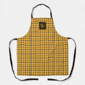 Modern Monogram Bruin Beige Geruite Patroon Schort (Voorkant)