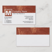 Modern Monogram - Bruin Marmer Visitekaartje (Voorkant / Achterkant)