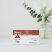 Modern Monogram - Bruin Marmer Visitekaartje (Staand voorkant)