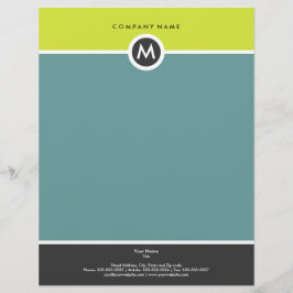 Modern Monogram Business Letterhead Persoonlijk Briefhoofd