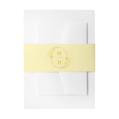 Modern Monogram Butter Yellow Wedding Uitnodigingen Wikkel (Voorkant Voorbeeld)