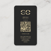 Modern Monogram C Elegant Zwart Goud Bloemen Visitekaartje (Achterkant)