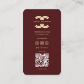 Modern Monogram C Professional Red Maroon Goud Visitekaartje (Achterkant)