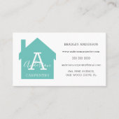 Modern Monogram Carpentry Visitekaartje (Voorkant)