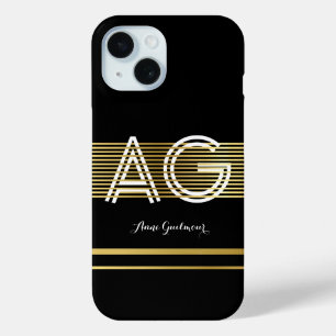 modern monogram iPhone 15 case