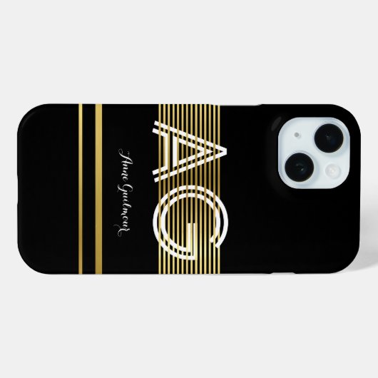 modern monogram Case-Mate iPhone case (Achterkant (horizontaal))