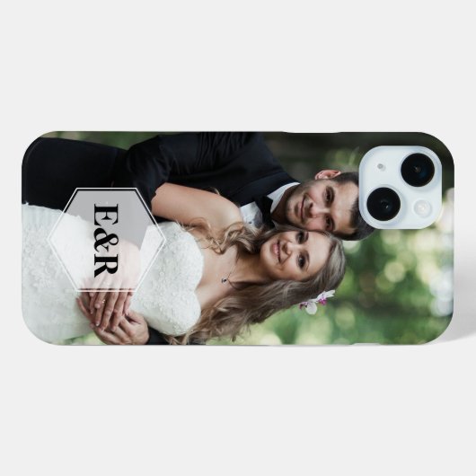 Modern Monogram Case-Mate iPhone Case (Achterkant (horizontaal))