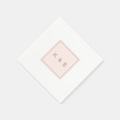 Modern Monogram Champagne Pink Cocktail Napkins Servet (Hoek)