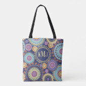 Modern Monogram Chic Kleurrijke Custom Tote Bag (Achterkant)