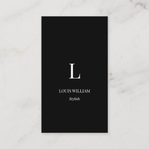 Modern Monogram Chic Minimalist Professioneel Zwar Visitekaartje