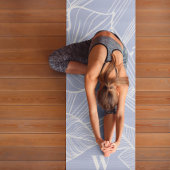 Modern Monogram Chic Tropical Periwinkle Yogamat