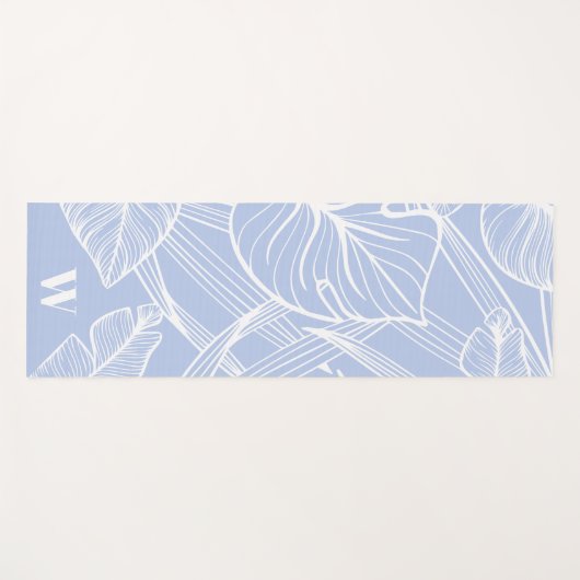 Modern Monogram Chic Tropical Periwinkle Yogamat (Voorkant (horizontaal))